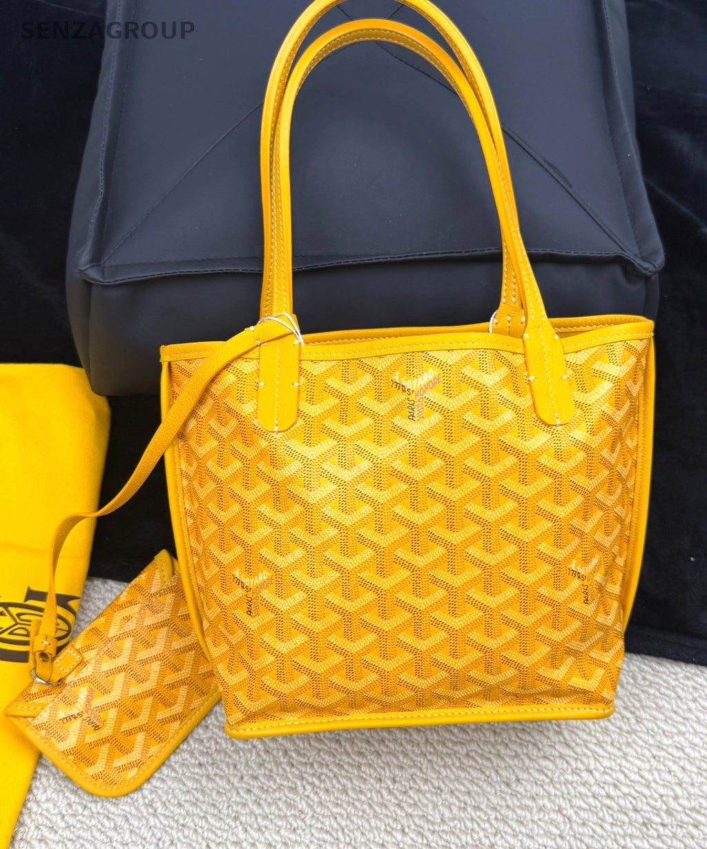 Goyard Tote Monogram Top Handle Shoulder Bag with Pouch  Women Yellow Classic.