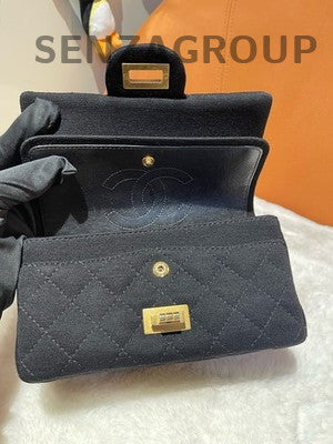 Chanel 2.55 Black Gold Chain Shoulder Bag Classic Women Fashion