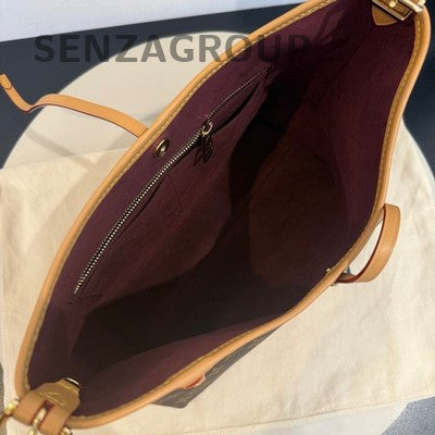 Louis Vuitton Monogram Carryall PM Shoulder Bag Brown Gold Hardware
