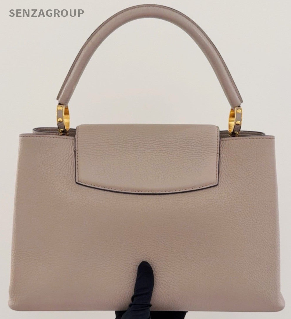 Louis Vuitton Capucines GM Top Handle Bag Gray Gold Used Women Classic Designer