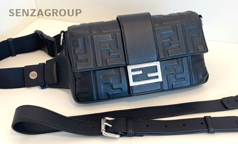Fendi Baguette Relief sculpture Shoulder bag Crossbody Black FF