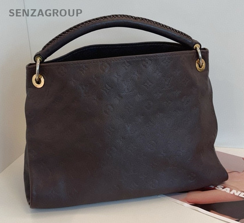 Louis Vuitton Artsy Monogram Top Handle Bag Brown Gold Women Classic