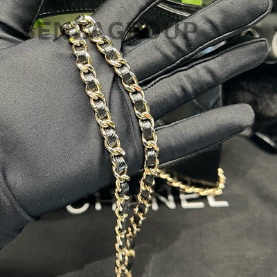 Chanel 24S Black Gold 31 Bag Nano Lambskin Chain Crossbody Bag