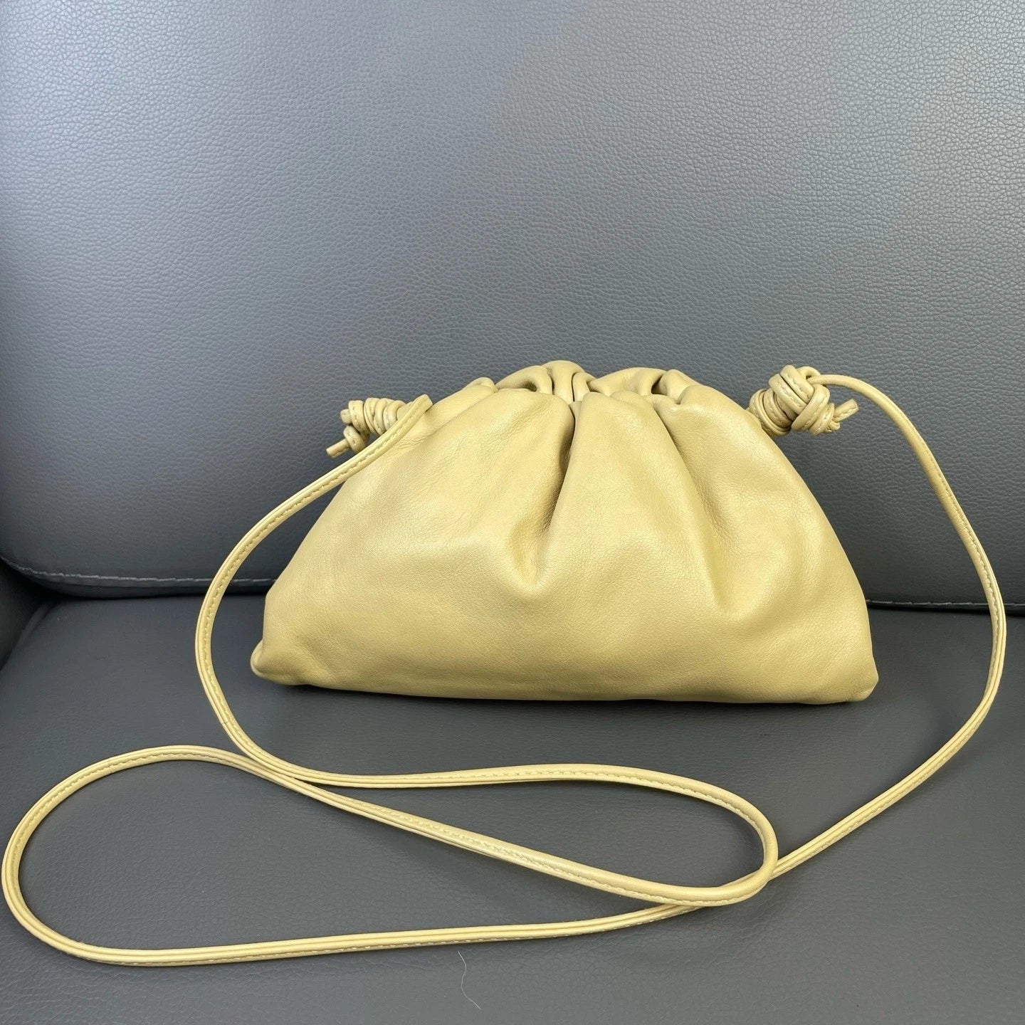 Bottega Veneta Mini Yellow Calfskin Cloud Shoulder Crossbody Women