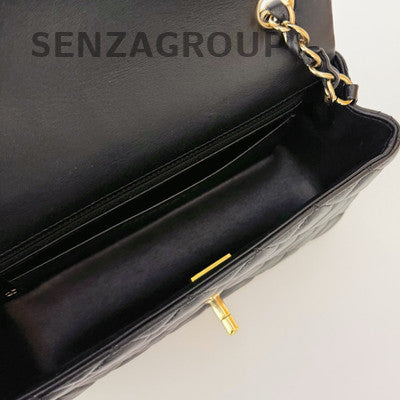 Chanel CF Mini Quilted Flap Bag Black Gold Chain Shoulder Crossbody