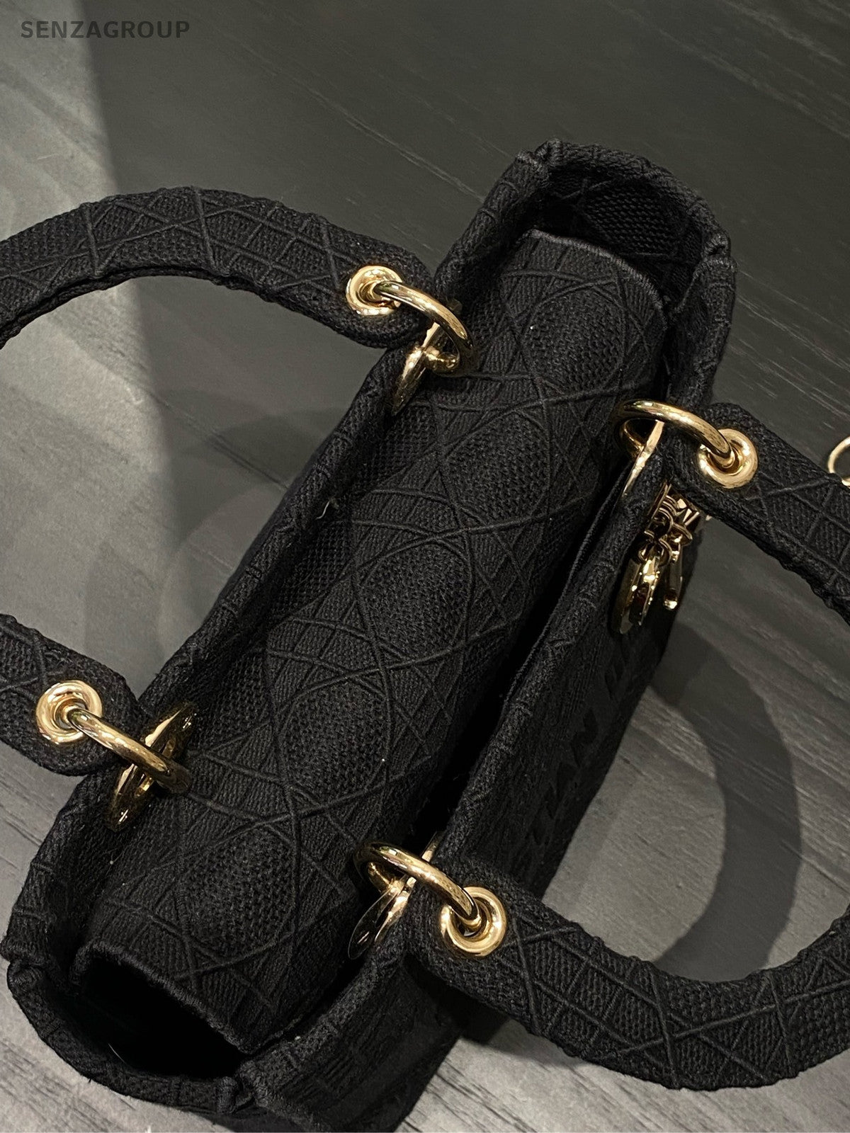 Dior Lady D-Lite Medium Black Tote Shoulder Bag - Women's Fashion