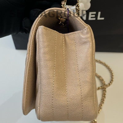 Chanel Pink Gold Hardware Quilted Calfskin Chain Shoulder Crossbody Bag