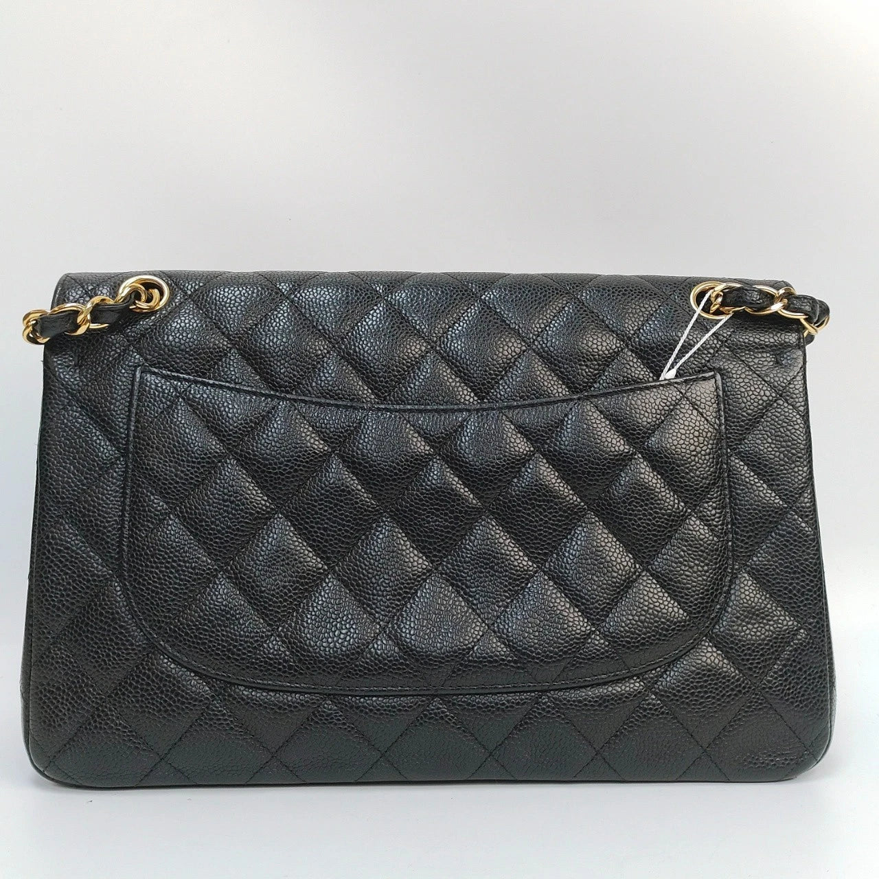 SJ0001 KY02382 Chanel CF Classic Flap Jumbo Caviar Leather Gold Hardware