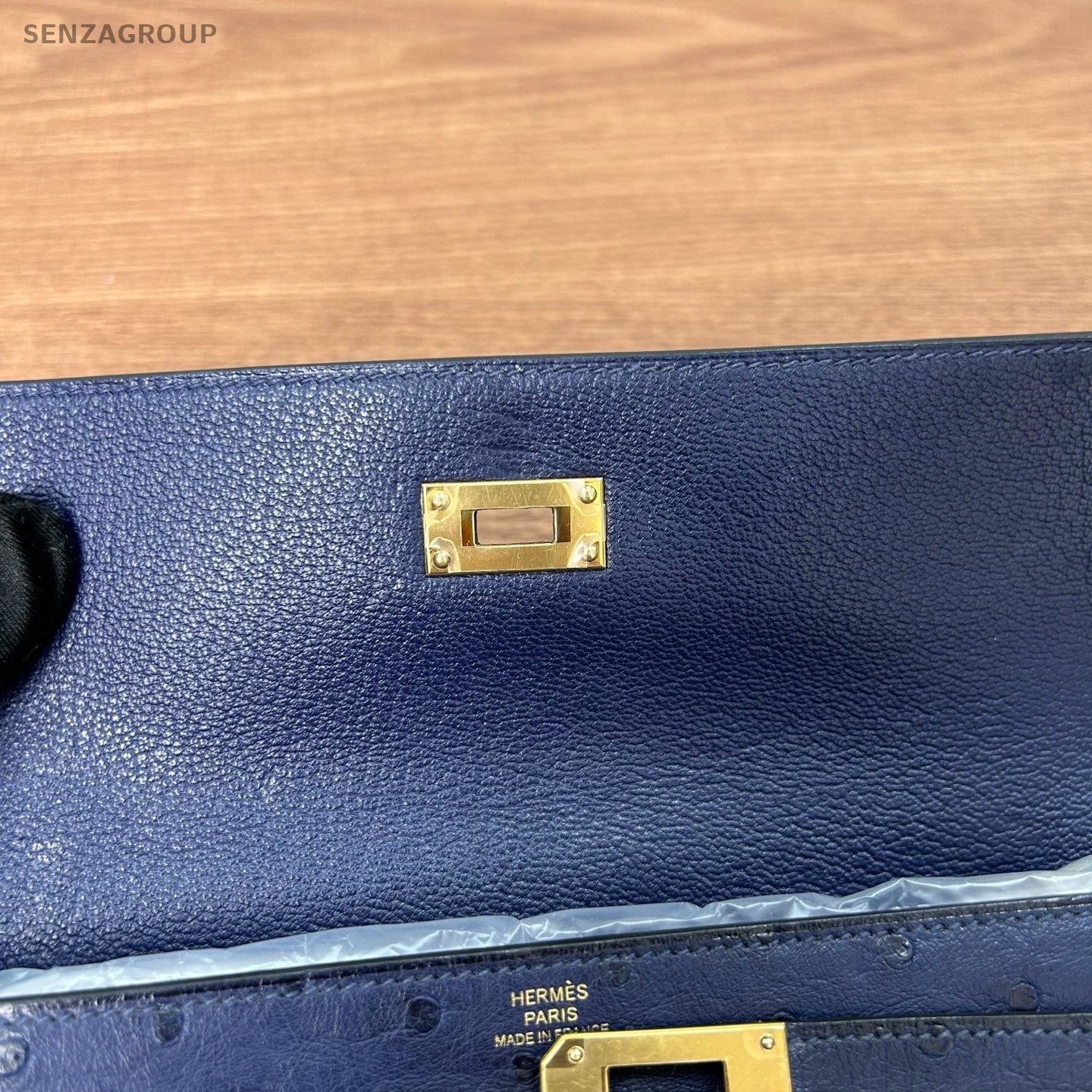 Hermes Kelly Long Wallet Maltese Blue Gold Women