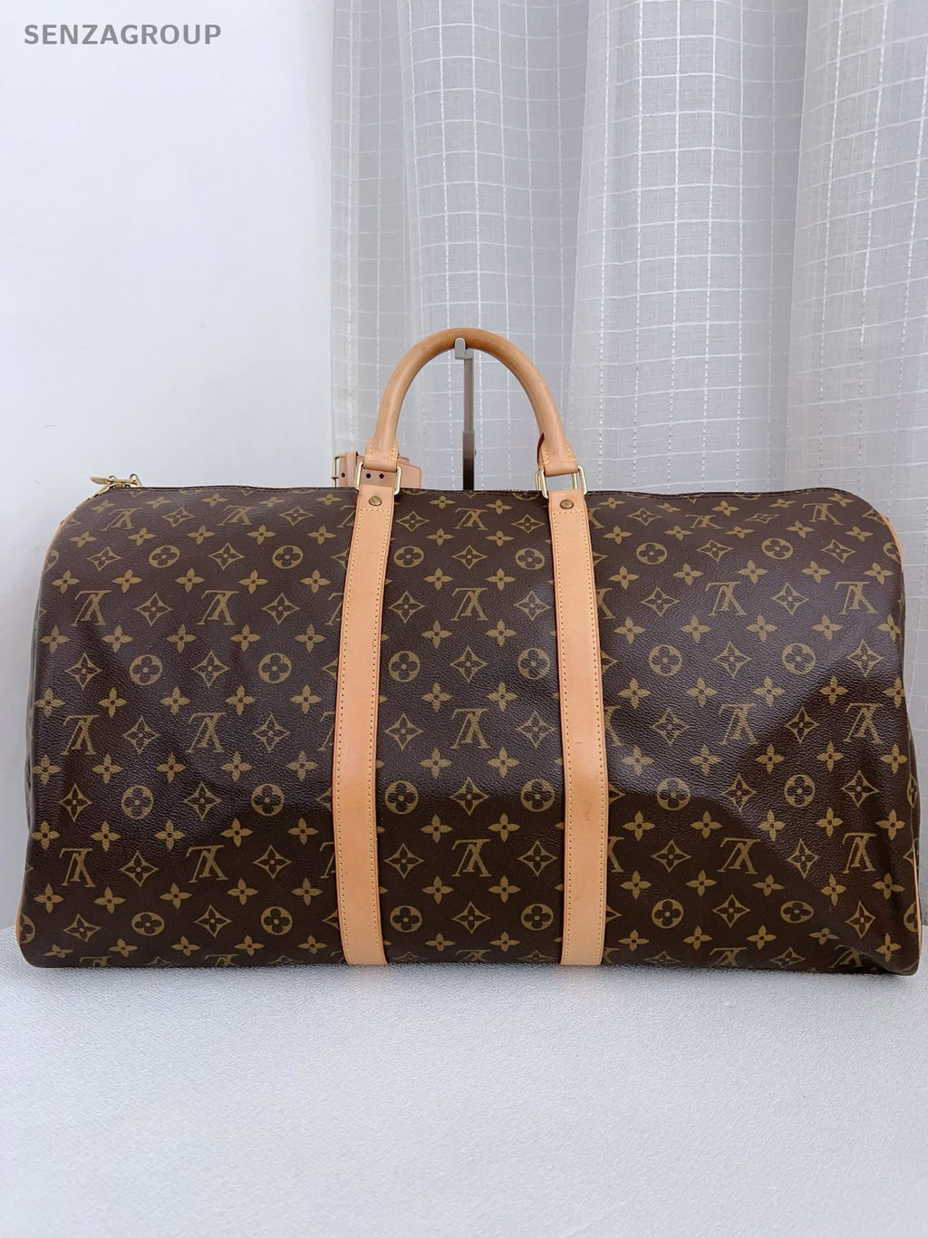 LouisVuitton Keepall 55 Monogram Shoulder Crossbody Bag Brown Travel bag