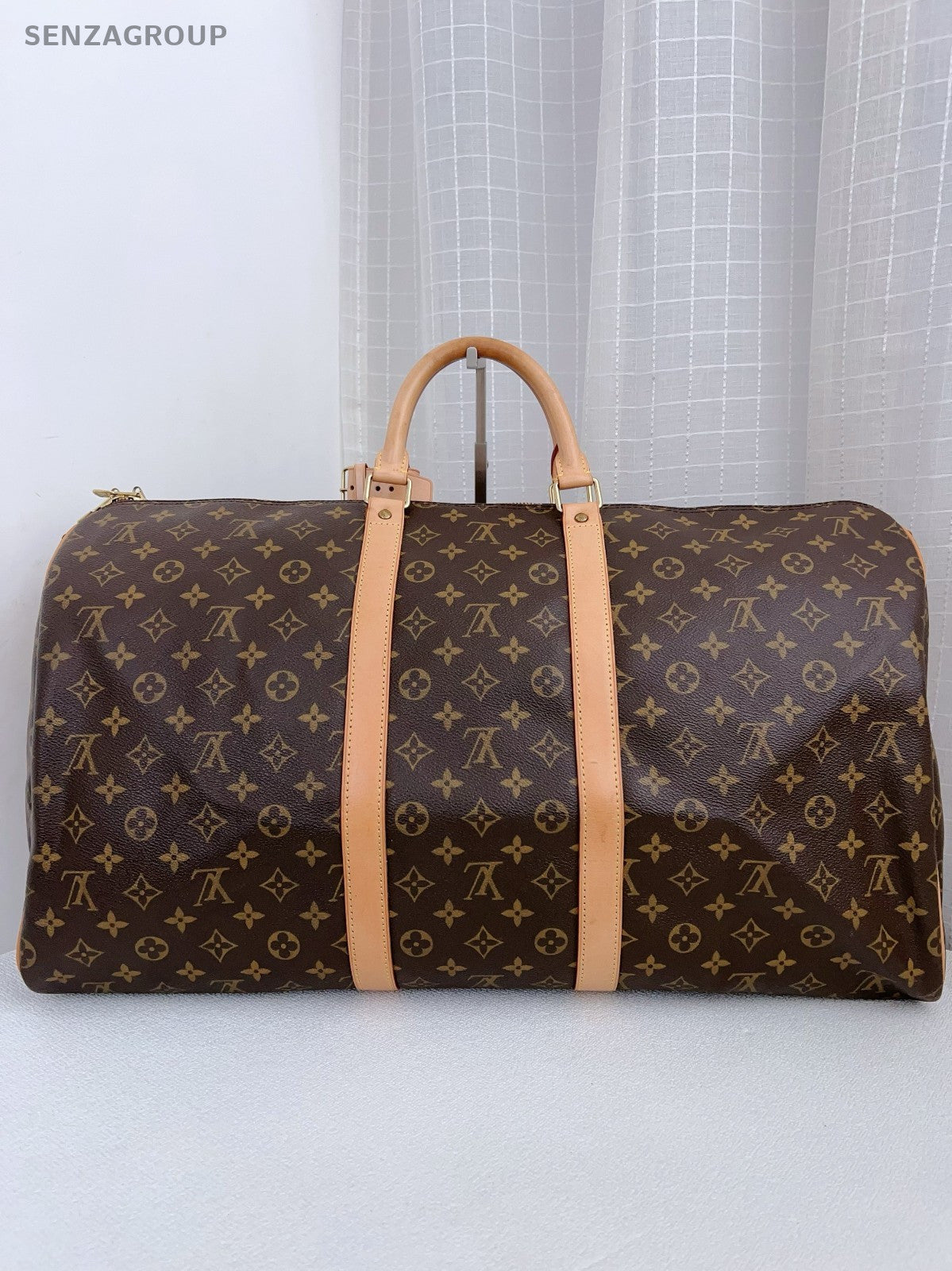 LouisVuitton Keepall 55 Monogram Shoulder Crossbody Bag Brown Travel bag
