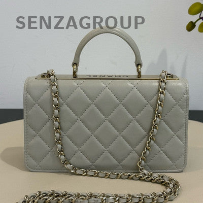 Chanel Trendy CC WOC Grey Lambskin Chain Shoulder Crossbody Bag
