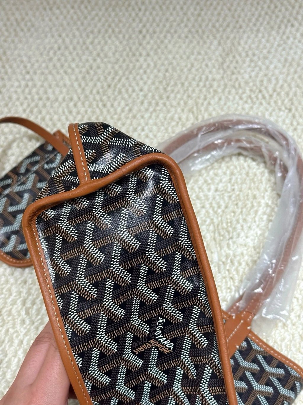 Goyard Anjou Brown Mini Canvas Tote Shoulder Bag For Women