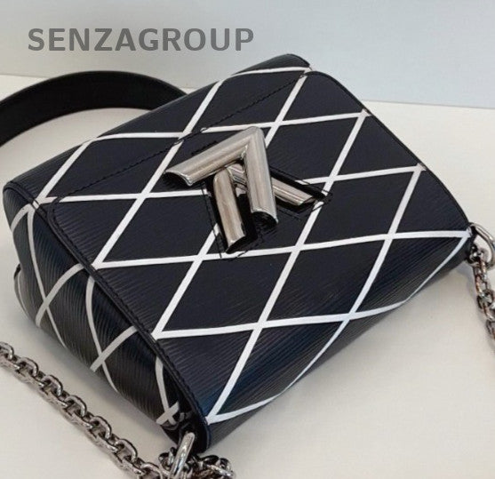 Louis Vuitton Twist PM Epi Chain Shoulder Crossbody Black Silver Women Classic