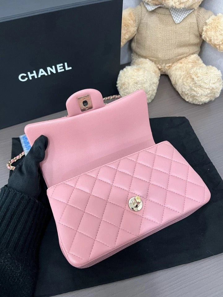 CHANEL Double CC Logo Handle CF Mini Crossbody Bag For Women