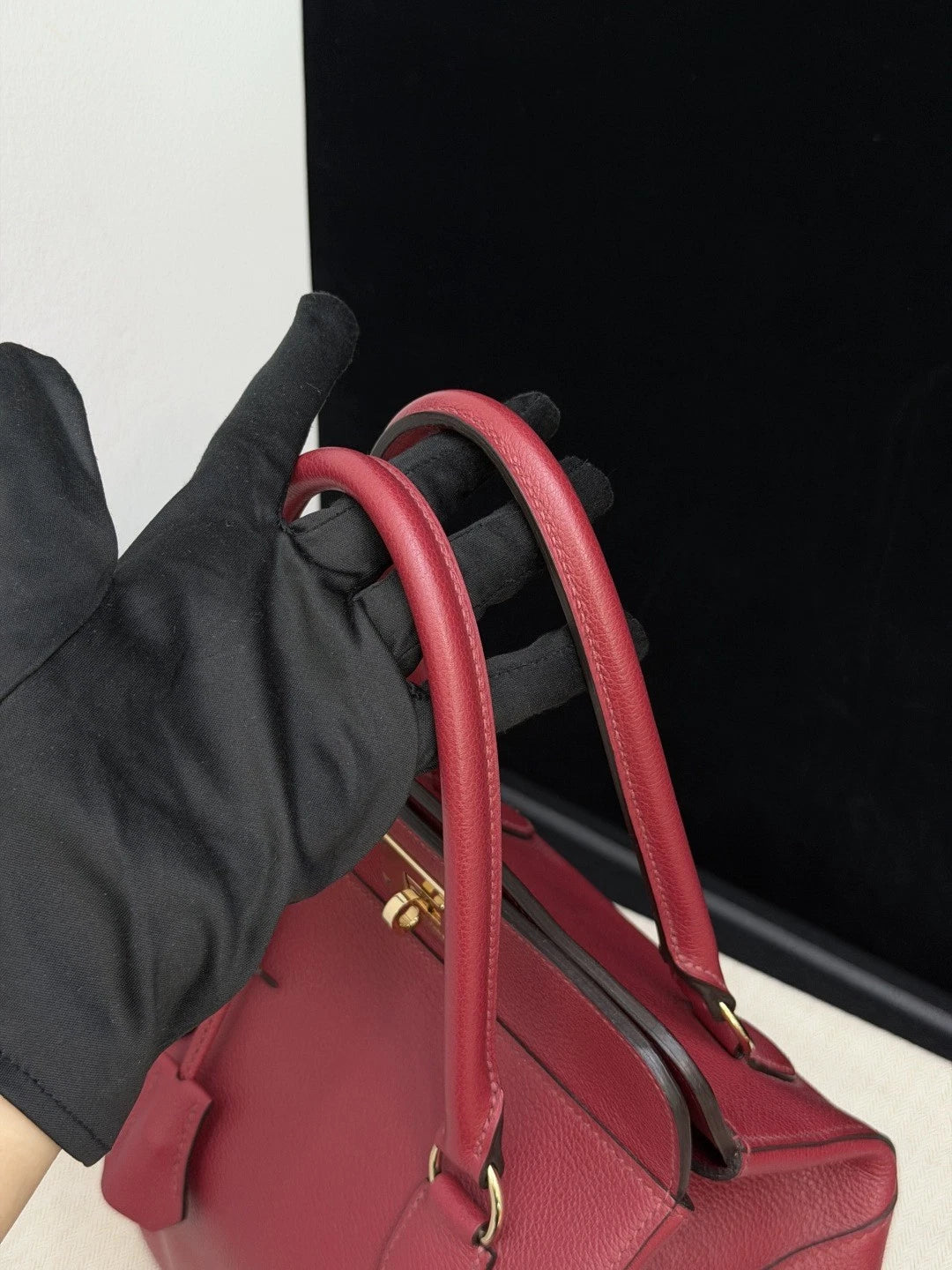 Hermes Tool Box20 Red Gold Hardware 2Way Top Handle Bag Crossbody