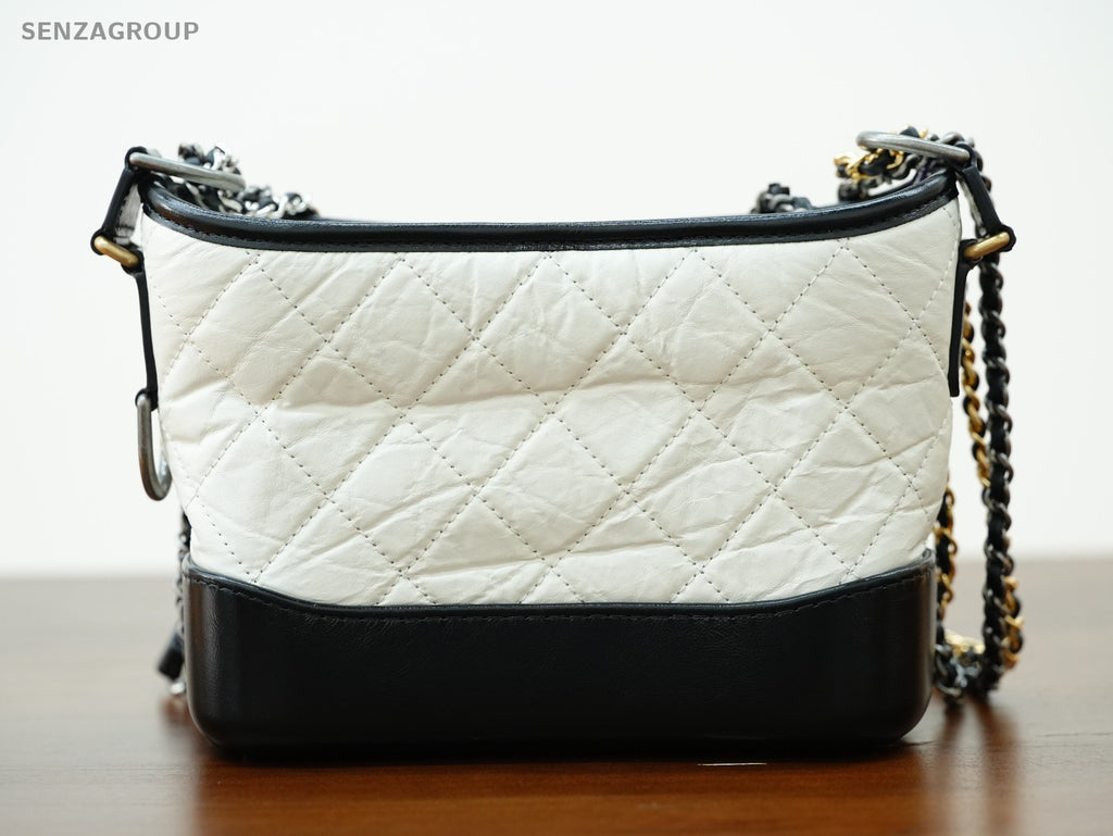 CHANEL Gabrielle PM Chain Strap Shoulder bag White Black Women