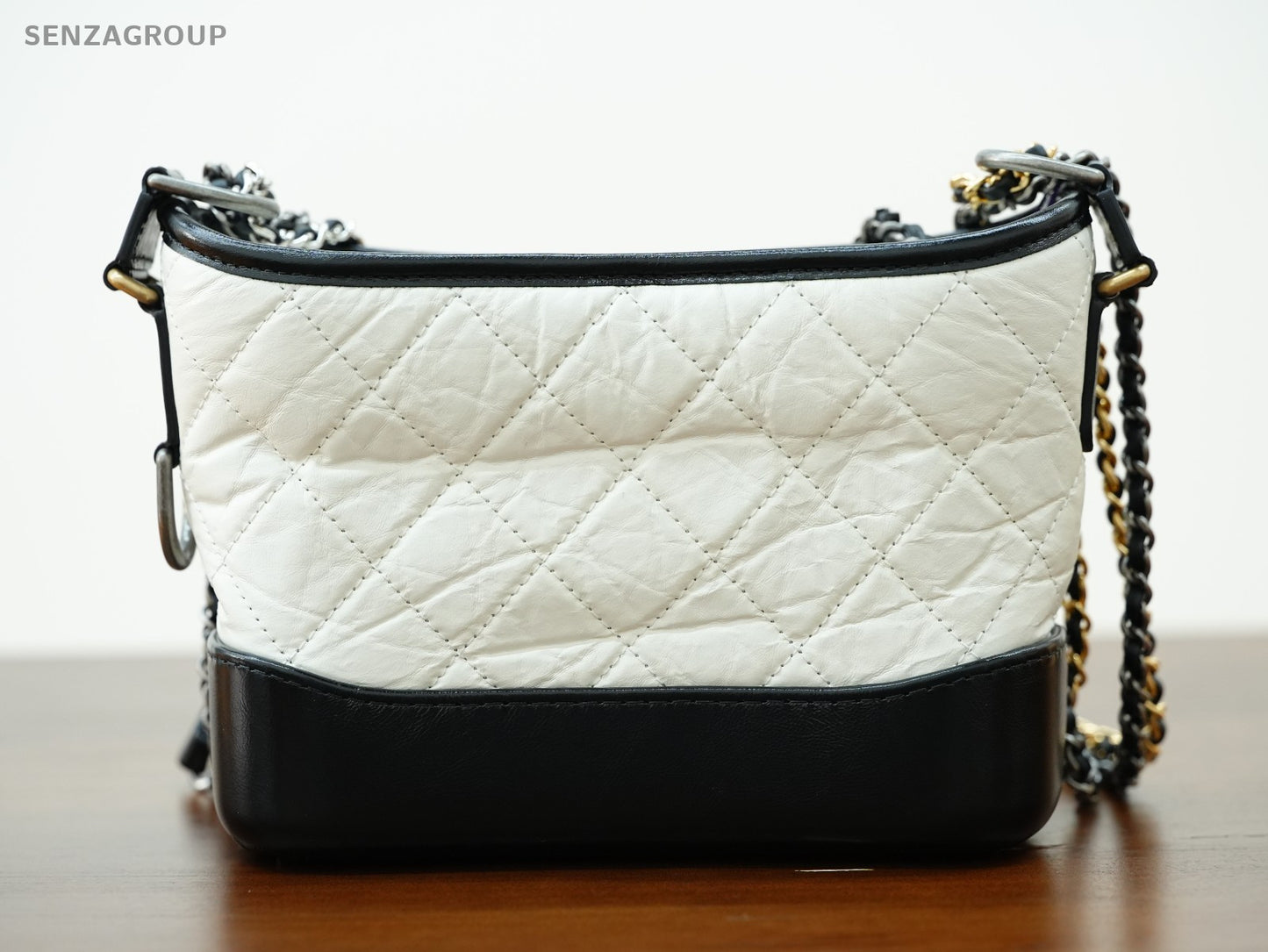 CHANEL Gabrielle PM Chain Strap Shoulder bag White Black Women
