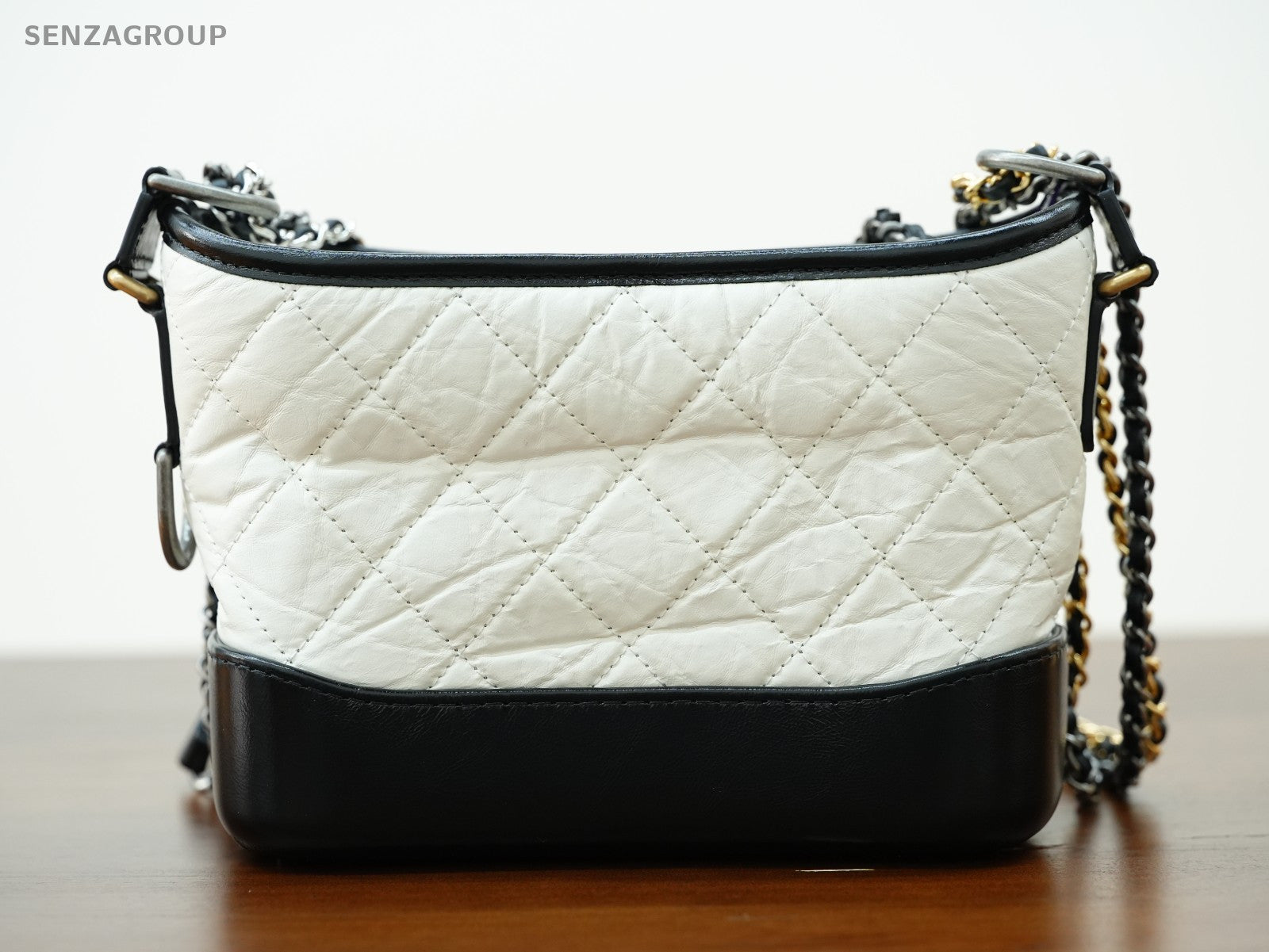 CHANEL Gabrielle PM Chain Strap Shoulder bag White Black Women