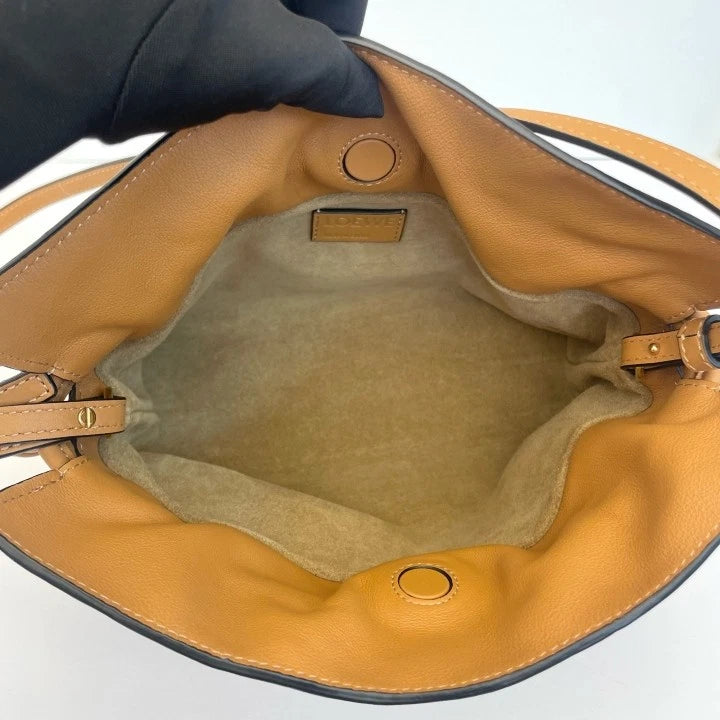 Loewe Mini Flamenco Calfskin Shoulder Bag For Women Caramel Brown