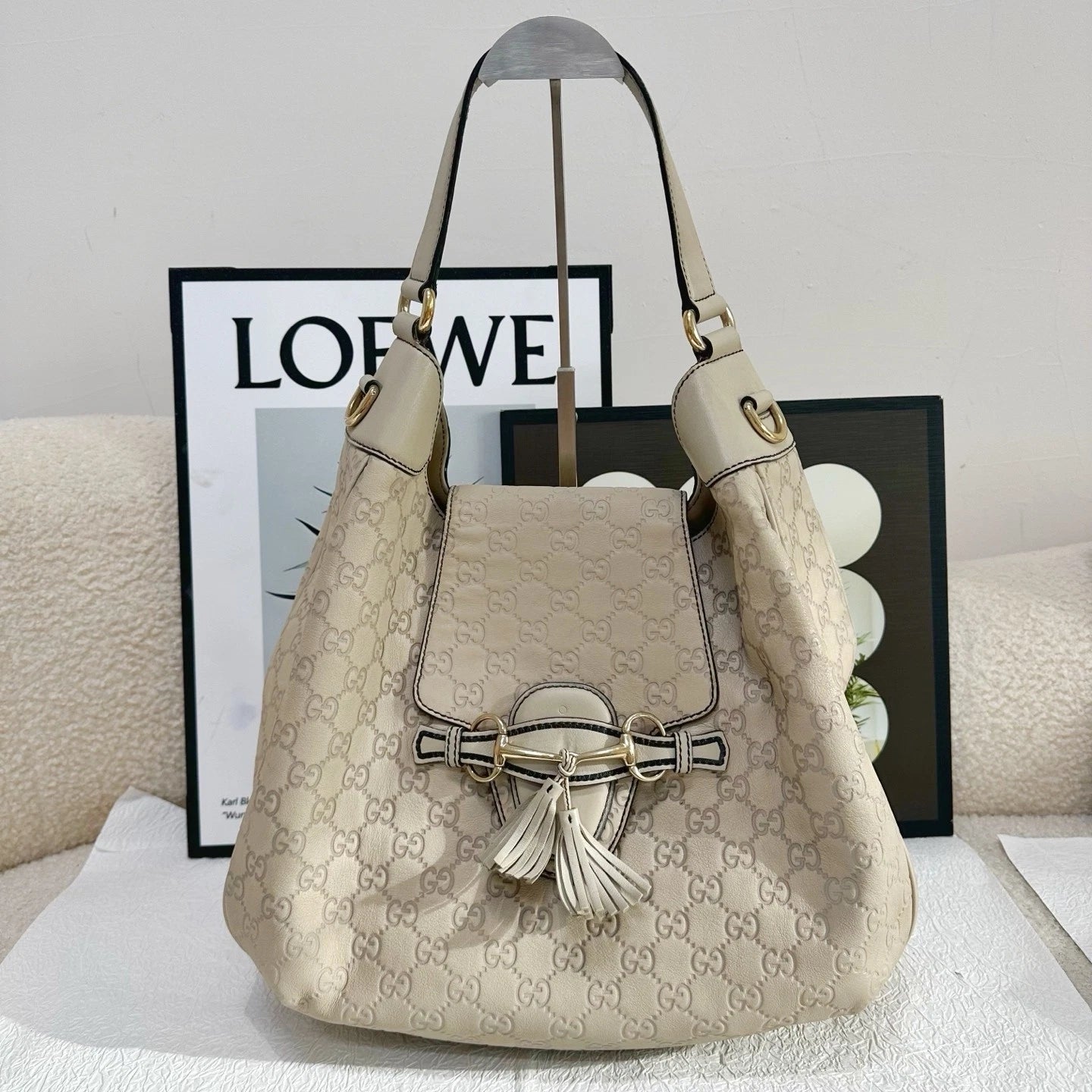 Gucci Vintage Monogram Canvas Shoulder Bag For Women