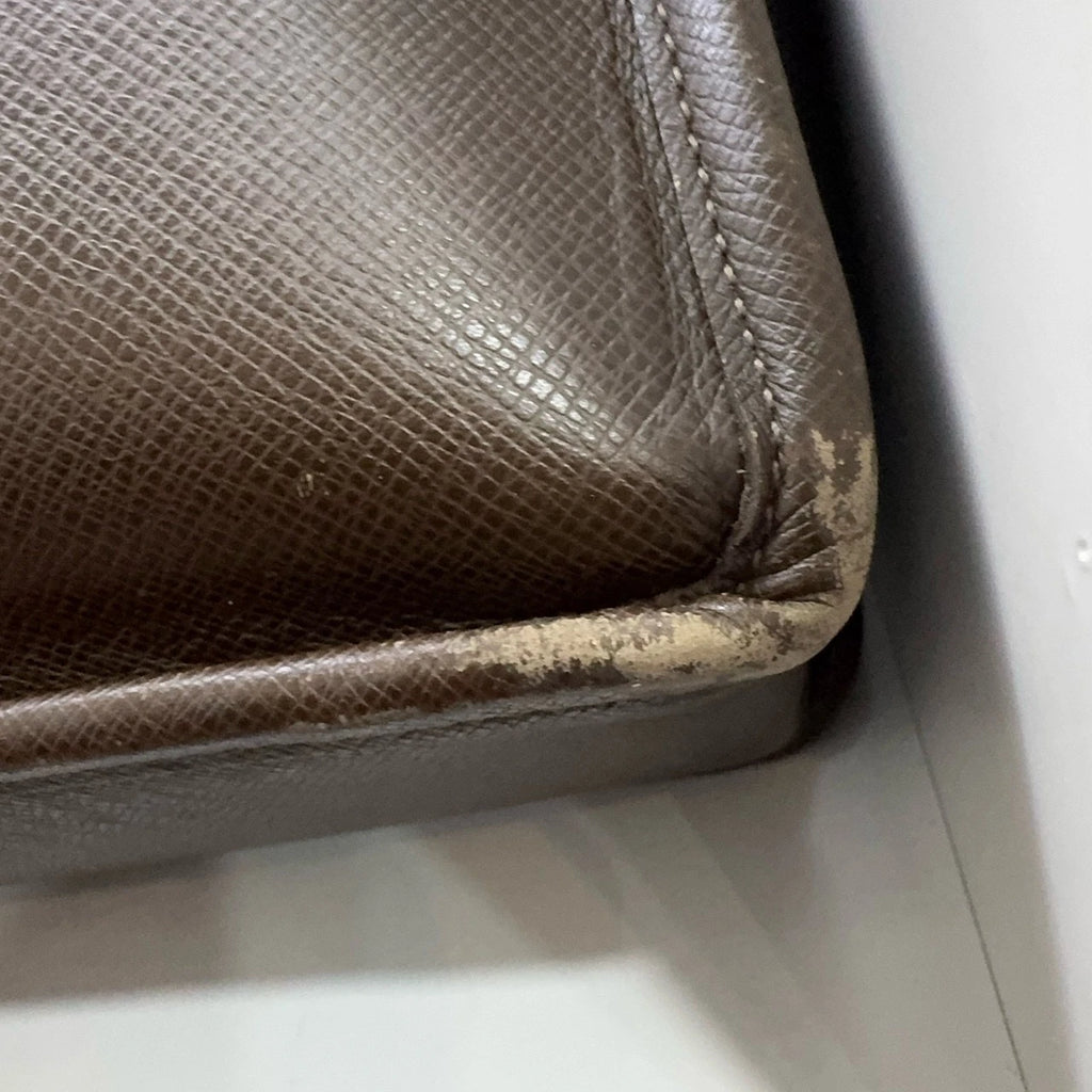 Louis Vuitton Brown Leather Messenger Briefcase Crossbody Handbag For Women