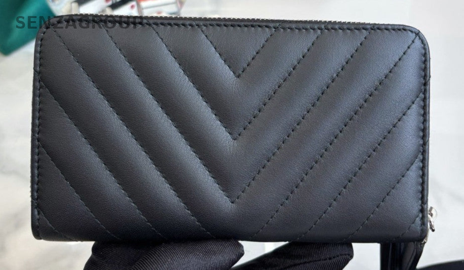 Chanel Calfskin Clutch Wallet Black