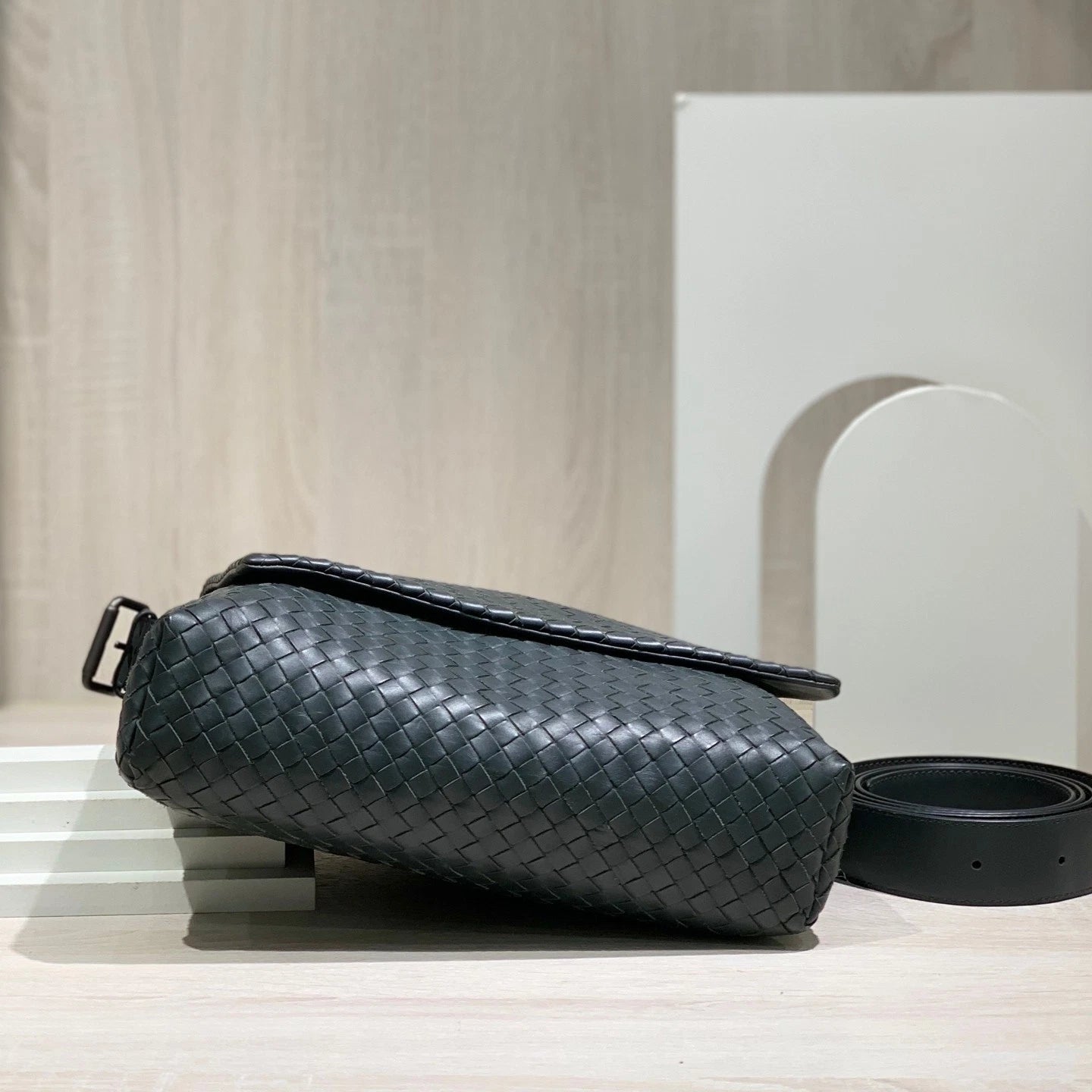 Bottega Veneta Woven Lambskin Crossbody Bag
