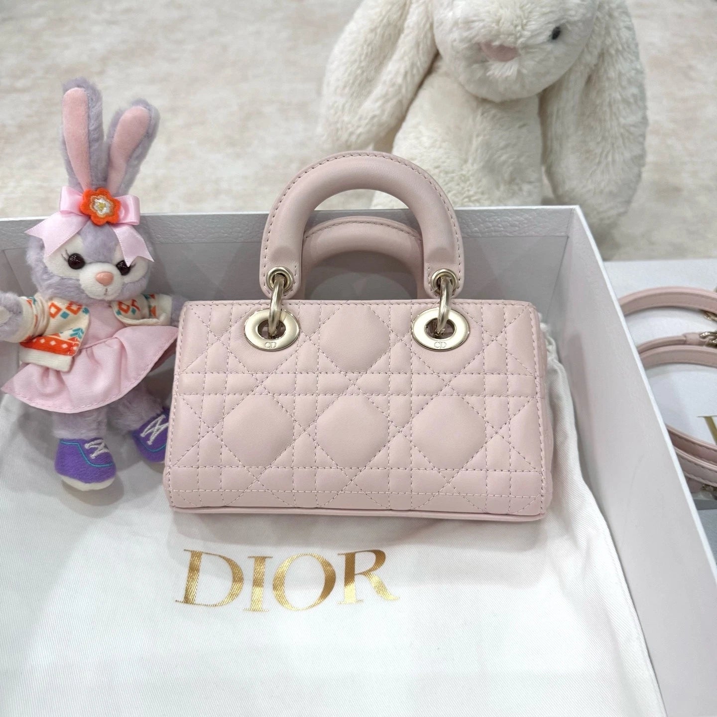 Dior Sakura Pink Ultra Mini Djoy Crossbody Top Handle Bag For Women