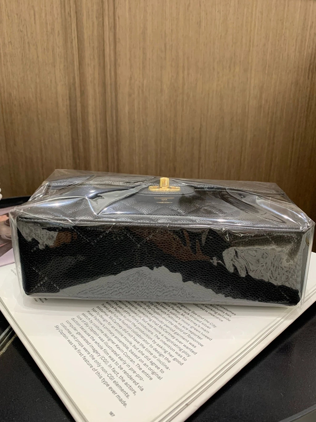Chanel Black Gold Leather Small Shoulder Bag For Women