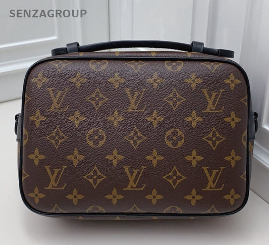 Louis Vuitton Monogram 2Way Shoulder Bag Crossbody Brown Black Unisex Adults