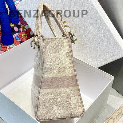Dior Pink Embroidered Lady Dior Bag - Classic Fashion Handbag for Women