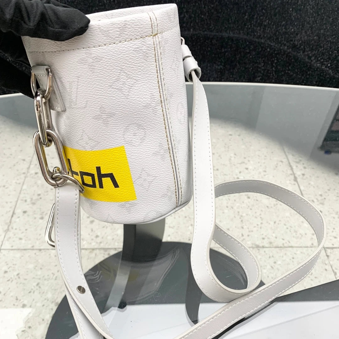 Louis Vuitton Chalk Nano Bucket Monogram Chain Crossbody Bag Gray Women S