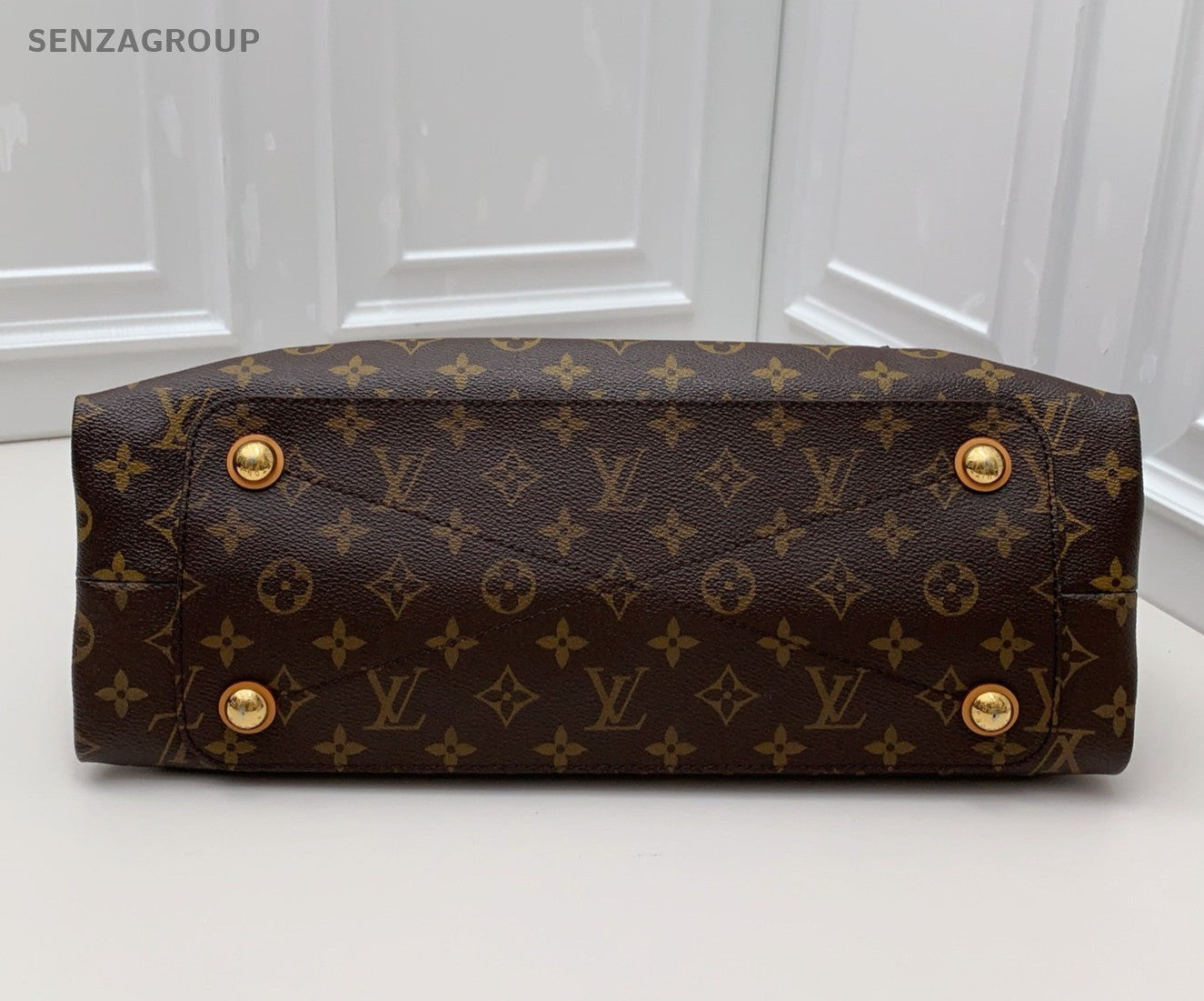 Louis Vuitton Olympe Monogram Shoulder Bag Brown Red Gold Women Classic
