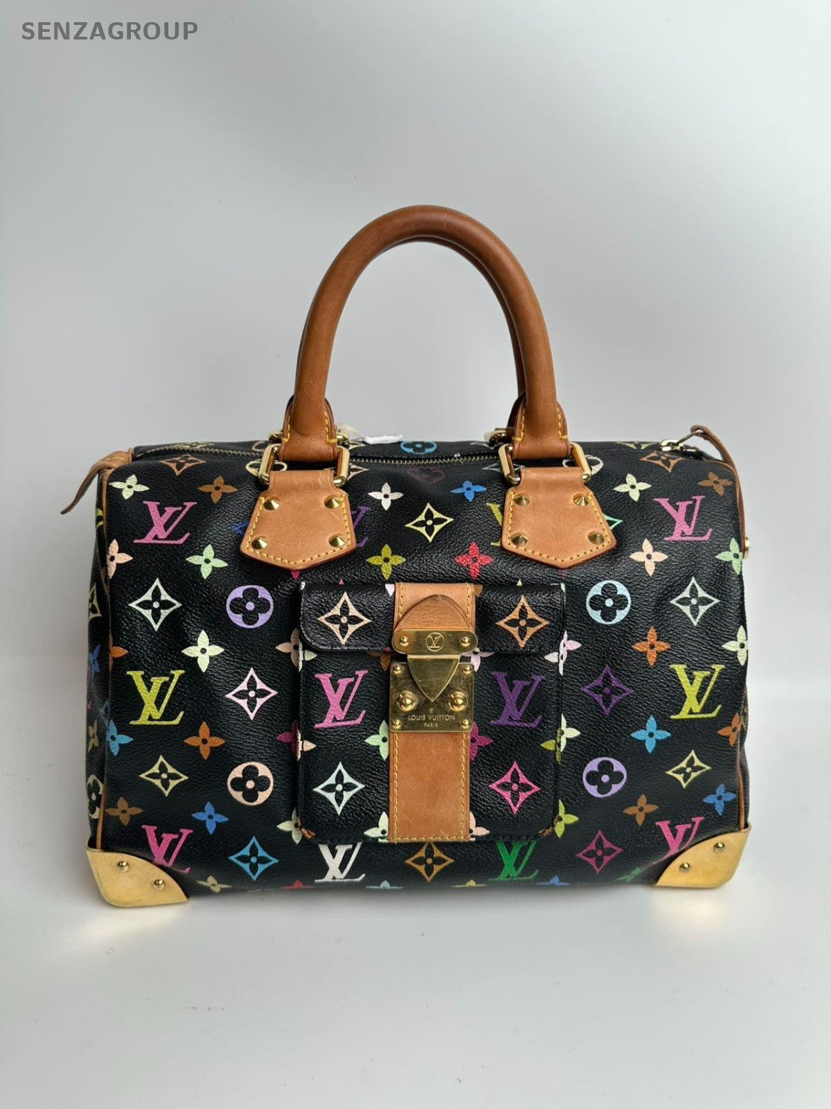SJ0001 LV Multicolore Speedy 30 Black monogram xp01086