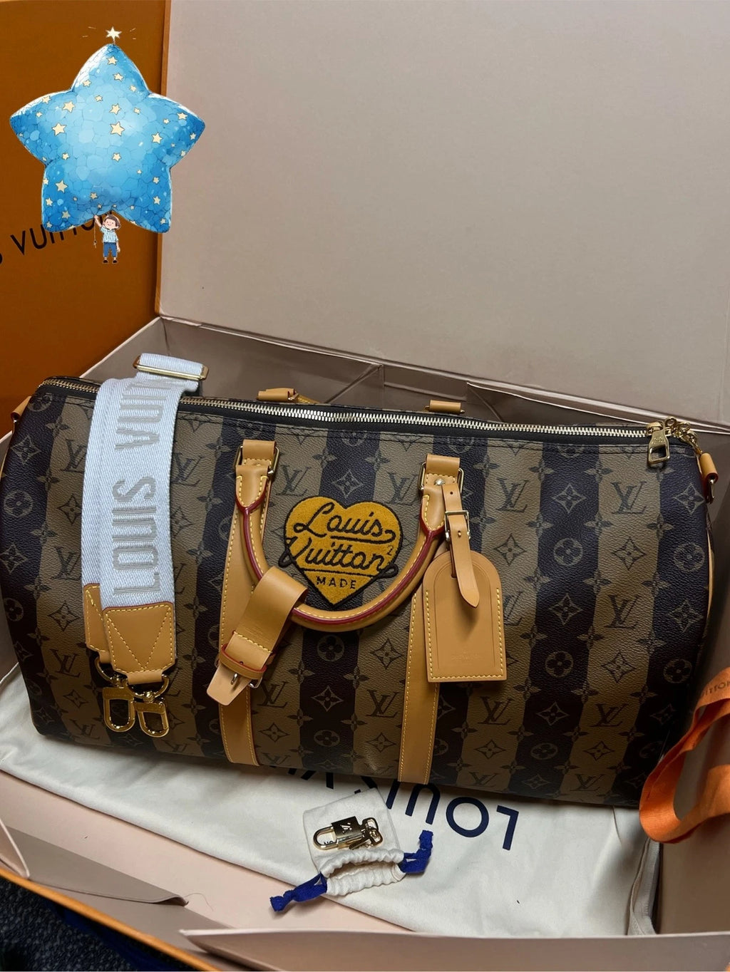 Louis Vuitton x NIGO Keepall50 Canvas Handbag For Women
