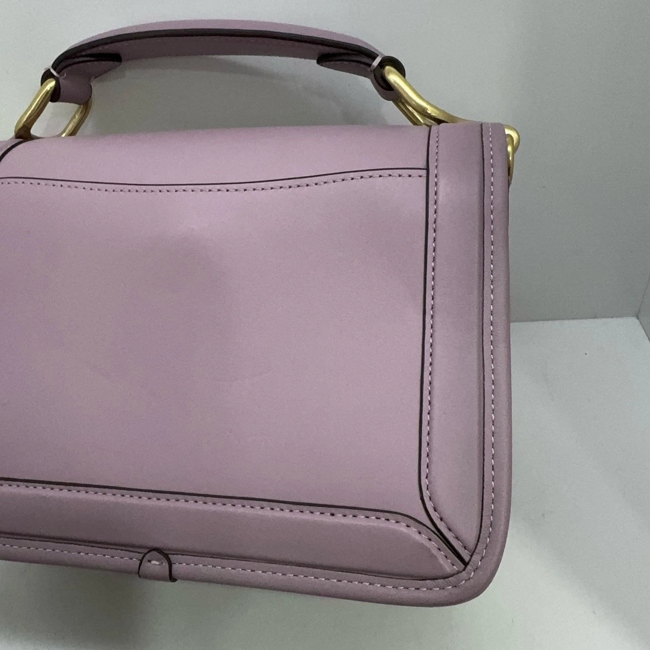 Coach Hero 22 Solid Purple Leather Flap Handbag Crossbody For Women