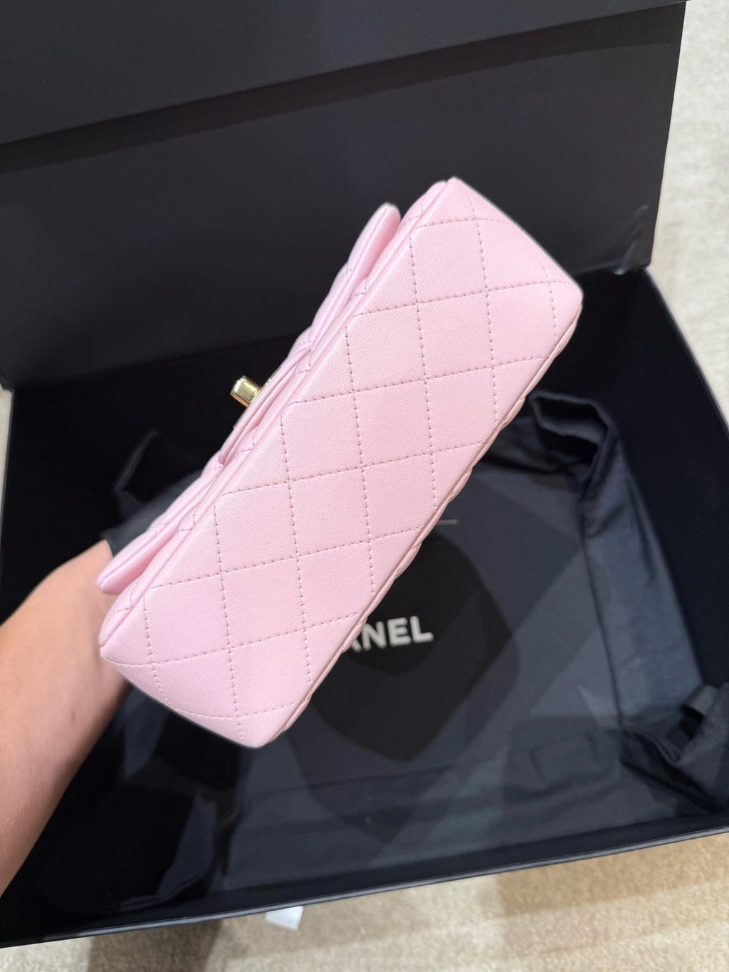 CHANEL New Sakura Pink Large Mini Top Handle Bag For Women
