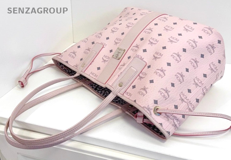 MCM Liz Visetos Tote Monogram Shoulder bag Light pink Classic Women
