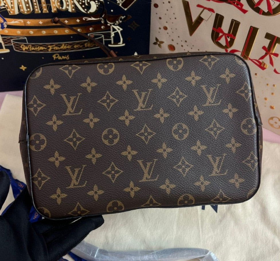 Louis Vuitton Monogram Bucket Top Handle Shoulder Bag Brown Women Classic