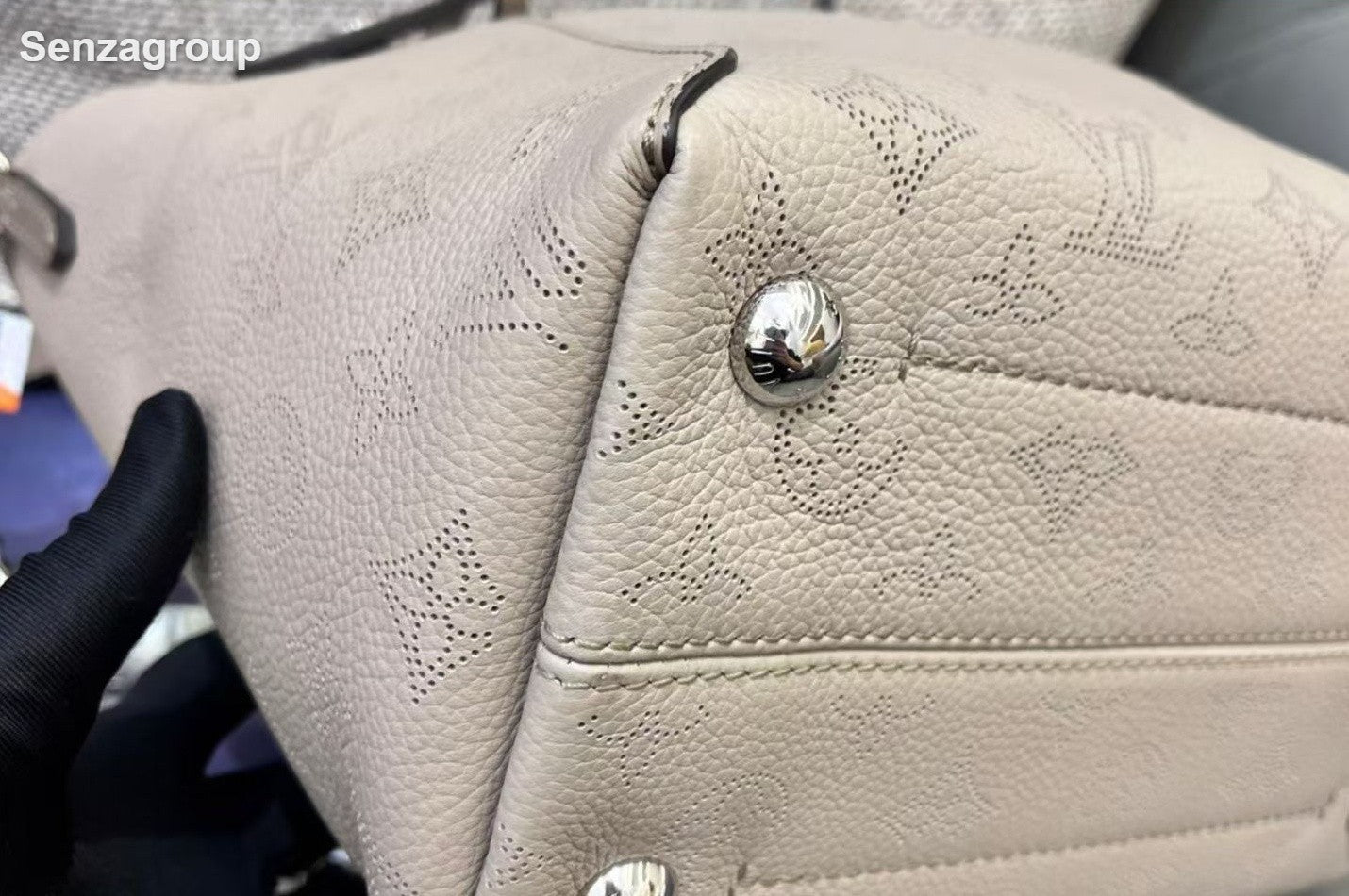 Louis Vuitton Hina Monogram Top Handle Crossbody Gray Silver Women Classic