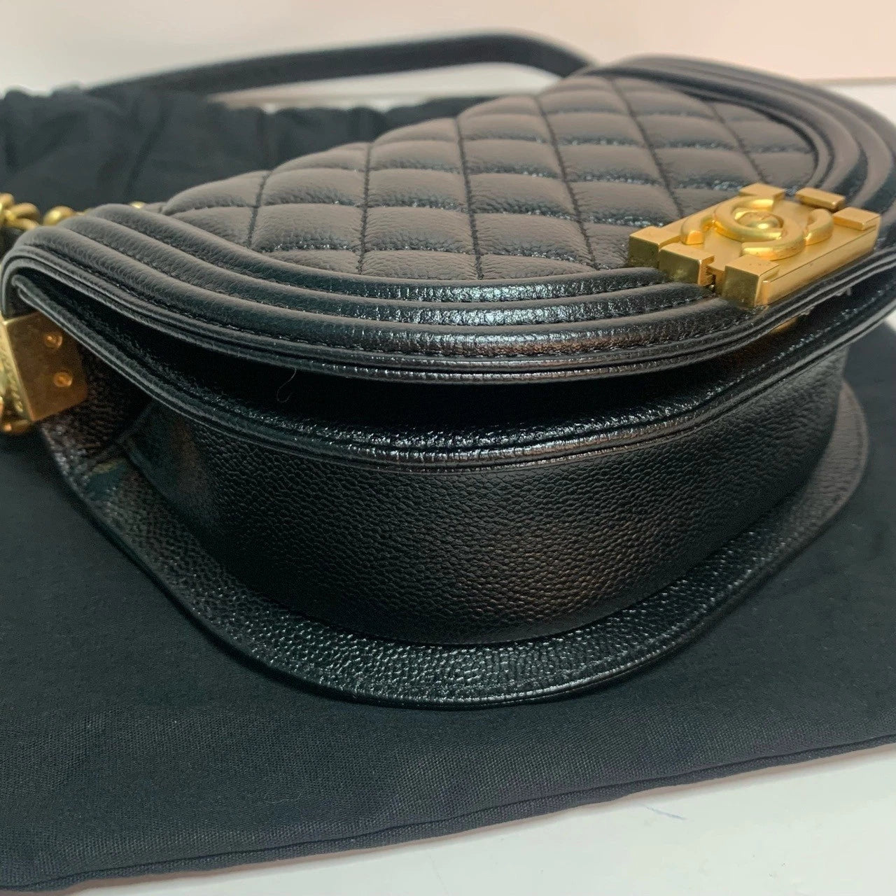 CHANEL Boy Caviar Leather Shoulder Bag For Women