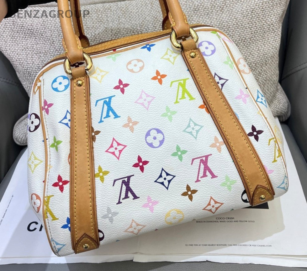 Louis Vuitton Monogram White Multicolor Top Handle Bag Women Classic Fashion