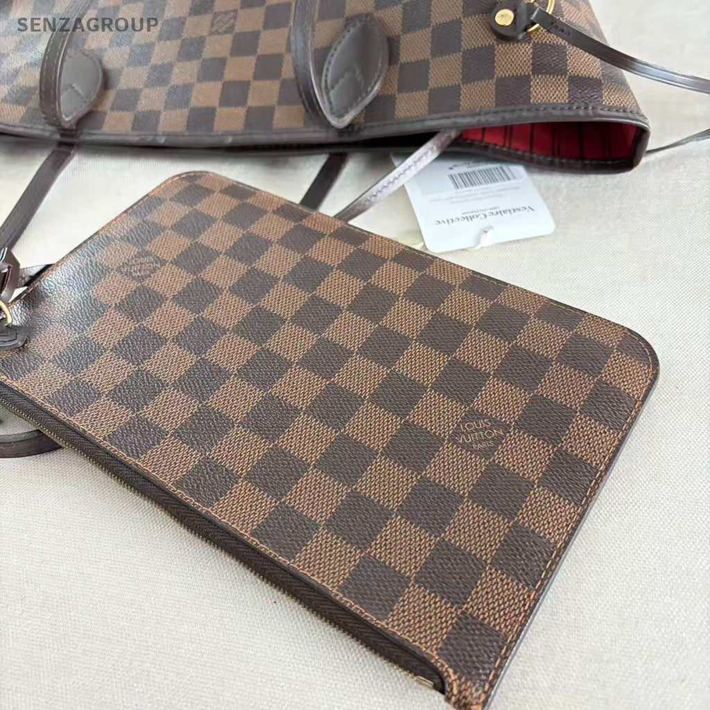 Louis Vuitton Damier NF MM Shoulder Bag Brown Gold Used Women Classic