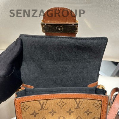 Louis Vuitton Daphne Classic Monogram Brown Gold Buckle Shoulder Bag Women