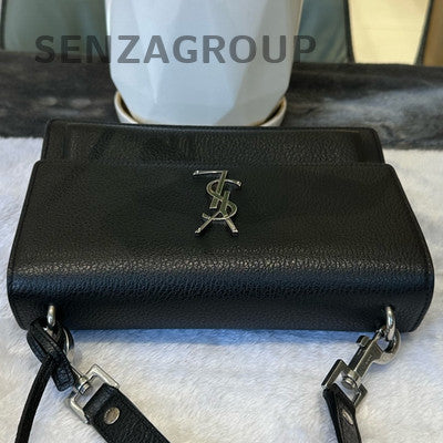 YSL Saint Laurent Sunset Black Silver Hardware Classic Women's Shoulder Bag