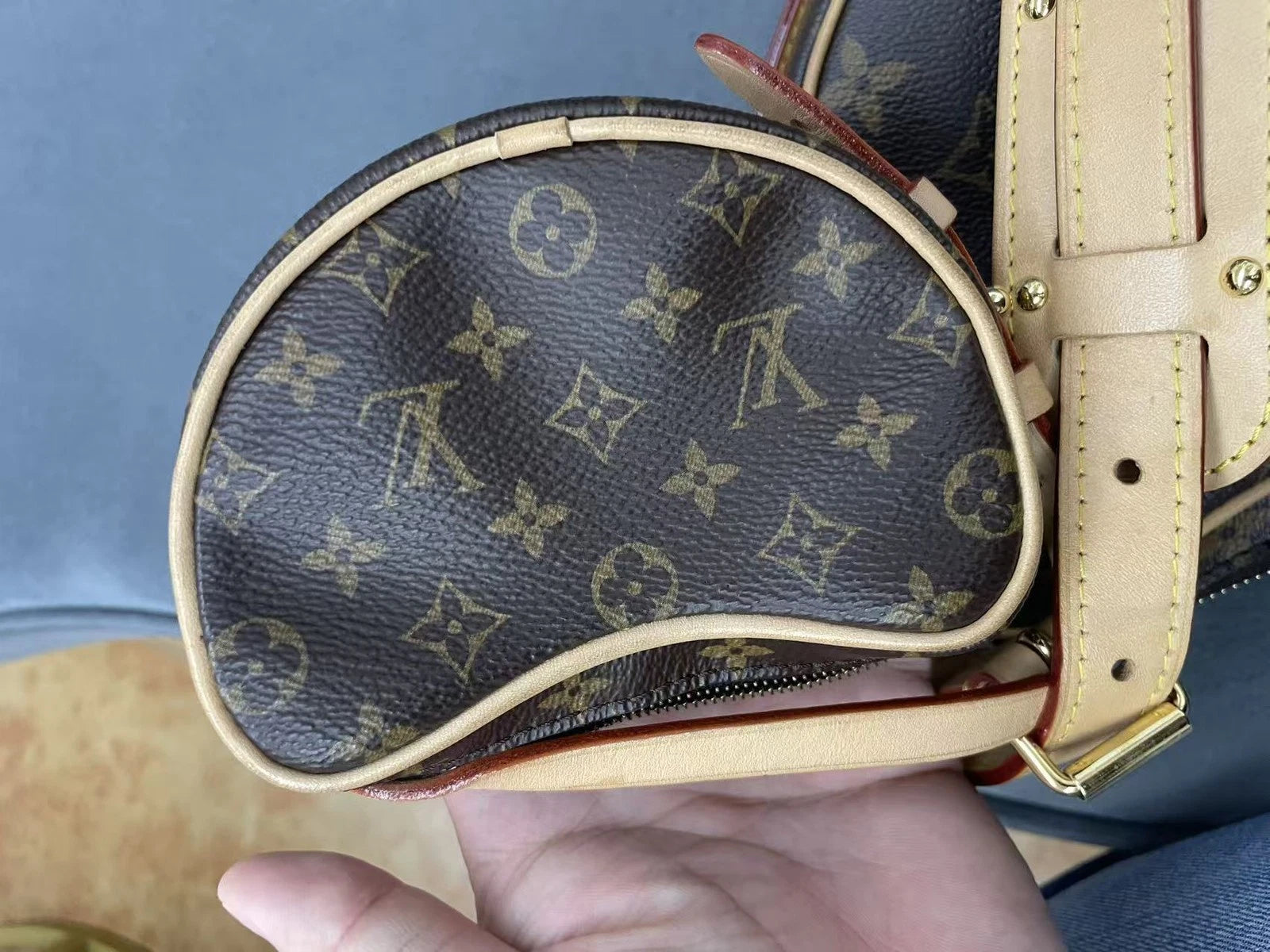 Louis Vuitton Monogram Canvas Pea Crossbody Bag For Women