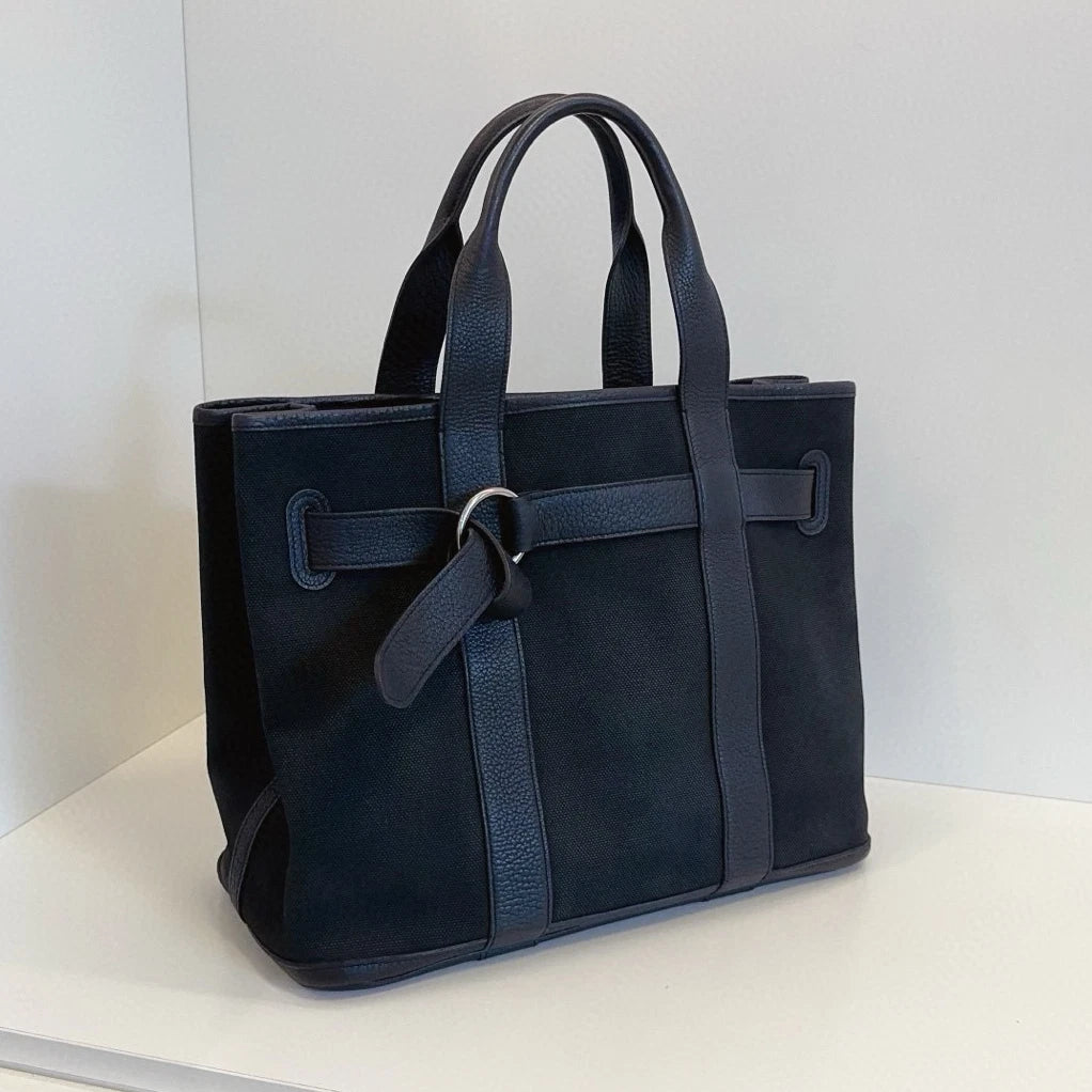 Hermes Petite Ceinture Garden Party36 Black Silver Top Handle Bag Women Classic