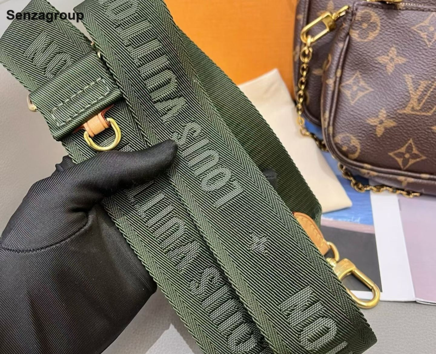 Louis Vuitton Multi Pochette Monogram Chain Shoulder Crossbody Brown Gold Women