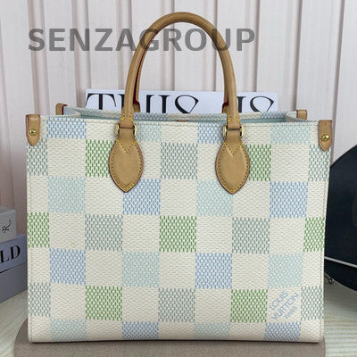 Louis Vuitton Colorful Damier Onthego MM Tote Bag Women Fashion